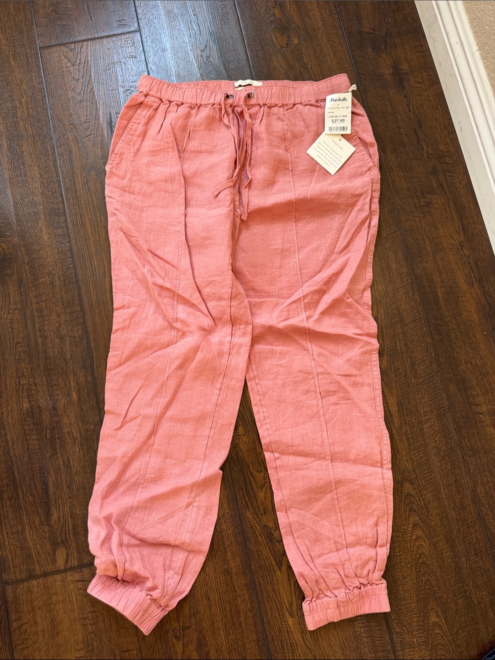 Cynthia Rowley Coral Pink Drawstring Jogger Pants